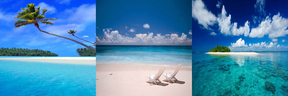 Set 3 canvas 25×25 tropic islands