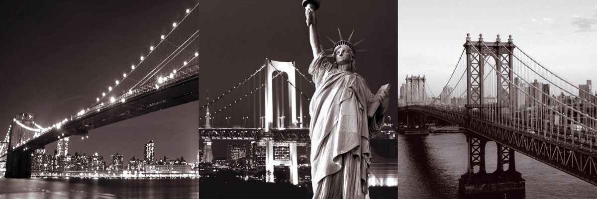 Set 3 canvas 25×25 new york bridges