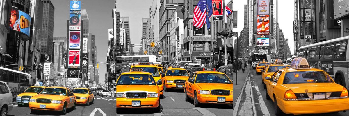 Set 3 canvas 25×25  ny taxis