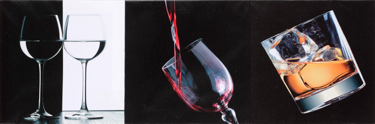 Set 3 canvas 25×25 glasses